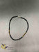 Black Diamond beads with gold crystals single anklet