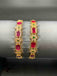 Ruby & Emerald Stones with cz Stones Bangles