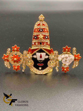 Lord Venkateshwara Swami face enamel paint with cz stones idols