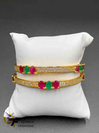 Multicolor stones set of two bangles