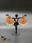 Antique look peacock design ruby and pearls earrings