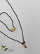 Pink stones pendant with black diamond beads chain and matching bracelet