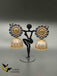 Nice and heavy sapphire stones German silver jumka earrings