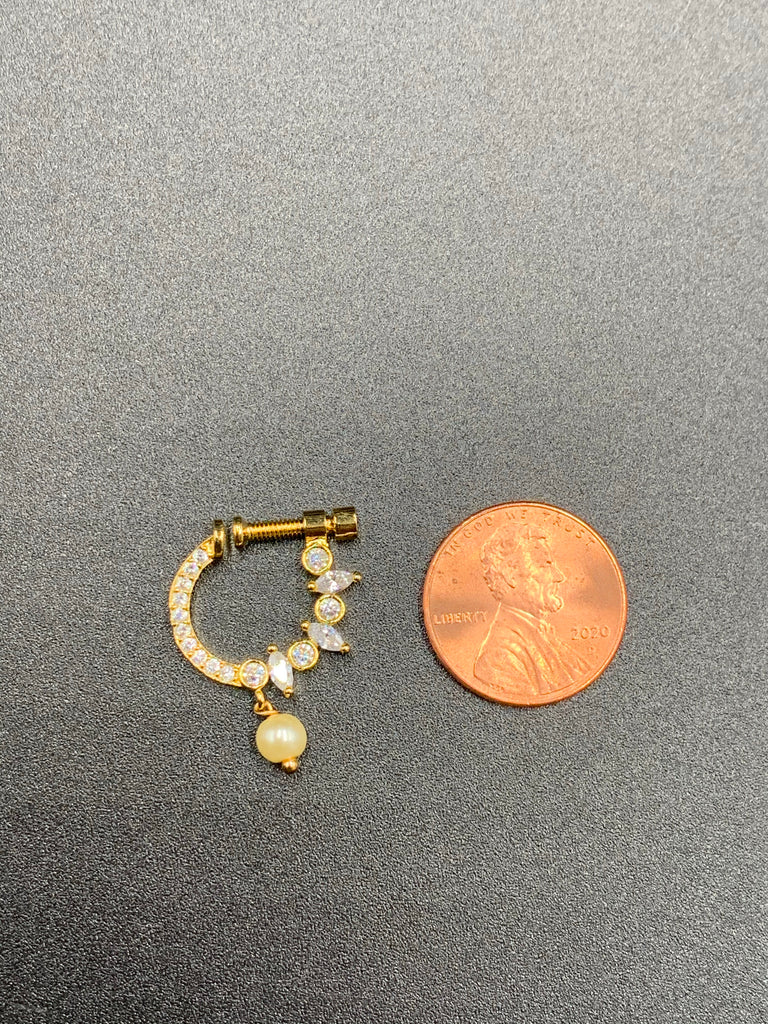 Stones with Pearls pressing nose rings
