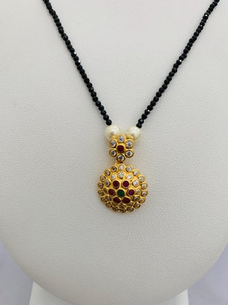 Multicolor stones with uncut cz stones pendant - Globus Fashions